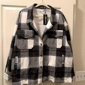 Plaid shacket from BOOHOO
